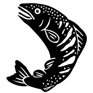 跳ねる鮭のベクターイラスト