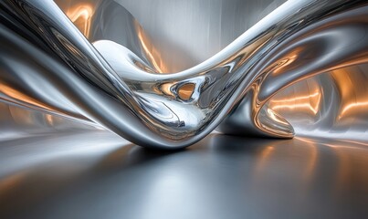 Fototapeta premium close up of a chrome metal chain, Generative AI