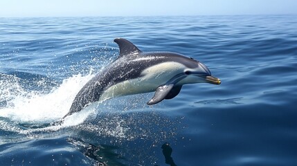 Fototapeta premium Dolphin Leaping from the Ocean