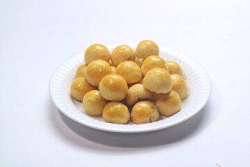 pineapple tart or nanas tart or nastar cookies. cookies with pineapple jam inside on bright mood