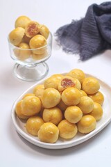 pineapple tart or nanas tart or nastar cookies. cookies with pineapple jam inside on bright mood