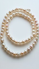 Obraz premium Elegant Pearl Necklace, Simple Background