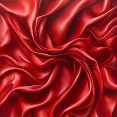 Obraz premium Red Silk, Generative AI