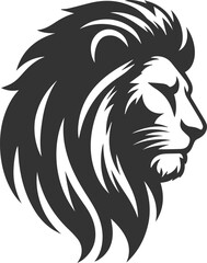 A lion looking down with a sorrowful gaze vector