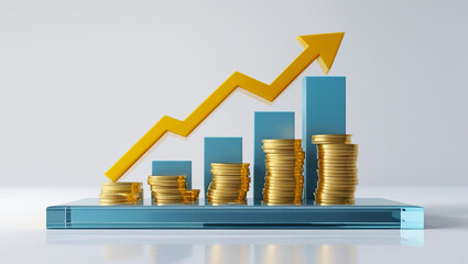 Financial Growth and Investment on Transparent Podium