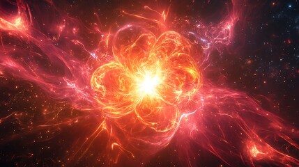 Fototapeta premium Cosmic energy burst, space background, science fiction