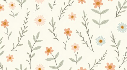 Floral watercolor seamless pattern