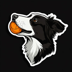 Fototapeta premium Border Collie Dog Skillfully Balancing A Colorful Ball On Its Nose While Showcasing Its Incredible Focus And Playful Nature In A Bright Outdoor Setting