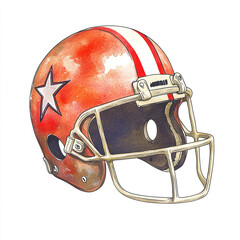 Fototapeta premium Classic Football Helmet Featuring a Bold Star Emblem Perfect for Sports Photography Team Spirit and Vintage Style Ideal for Fans and Collectors of Football Memorabilia