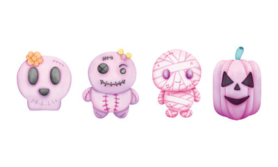 Halloween holiday cute element set
