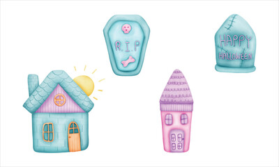 Halloween holiday cute element set