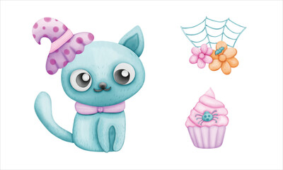 Halloween holiday cute element set