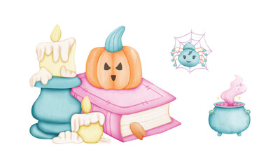 Halloween holiday cute element set