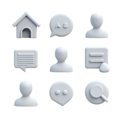3d white people icon with key