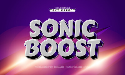 sonic boost editable text effect with a race and speed text style