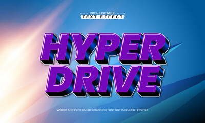 hyper drive editable text effect with a race and speed text style