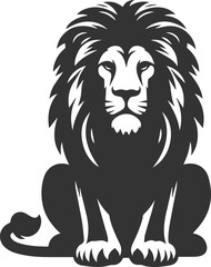 Obraz premium A lion sitting with a somber expression vector