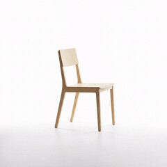 Wooden chair isolated on a white background. 3d render front view
