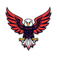 An amazing eagle with open wings