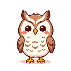 A cute happy lovely joyful owl illustration 