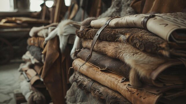 Rawhide: Untanned animal hide used in crafting goods like drums, leather tools, and clothing, prized for its durability and versatility.
