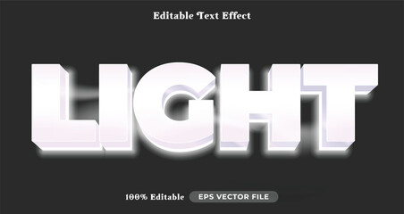 light editable text effect, white font syle template