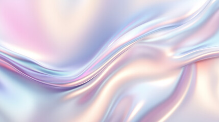 Fototapeta premium Ethereal Fabric: Delicate folds of a shimmering, opalescent fabric create a mesmerizing play of light and shadow, evoking a sense of luxury and elegance. 