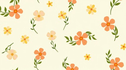 Floral pattern design in peach tones