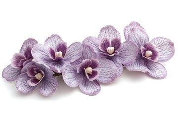 Purple orchid blossoms, isolated, studio
