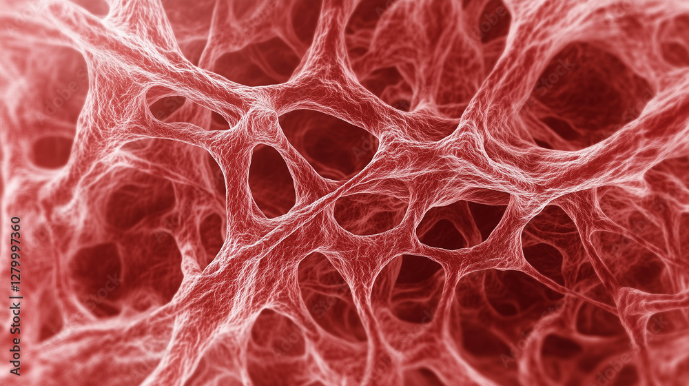 Fototapete intricate network: a mesmerizing macro shot unveils a complex, interconnected network of organic str