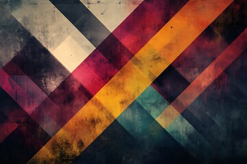 Colorful Diagonal Geometric Shapes Overlapping on a Textured Surface