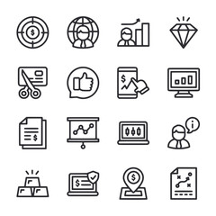 A set of icons for business and finance