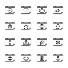 A set of 12 different icons, including a heart, a star, a cross, a plane