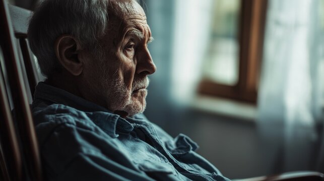 Elder abuse prevention emphasized in a senior's living room with a nurse. Featuring safety and vigilance