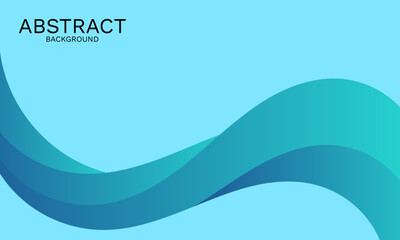 Serene cyan gradient waves abstract modern artistic background