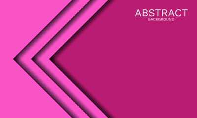 Abstract pink background with overlapping arrow shapes and shadow effects