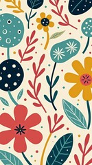 Flat floral pattern design