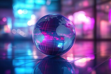 Neon World Globe