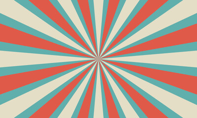 Fototapeta premium retro starburst or sunburst background vector pattern with a vintage color palette