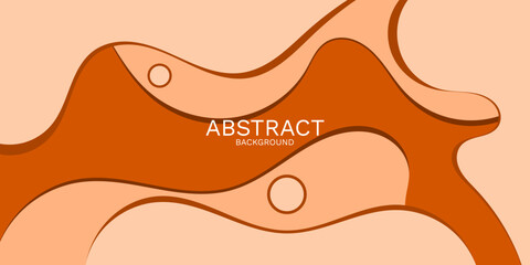Fluid Layers and Circular Elements, A Modern Abstract Orange Background