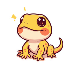A cute happy lovely lizard illustration 