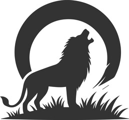 A lion howling in the distance, longing for something vector