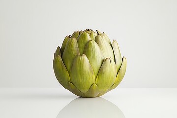 Obraz premium Fresh artichoke, studio shot, white background, edible vegetable