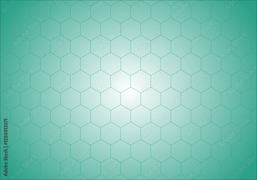 Poster teal geometric honeycomb pattern with soft gradient background texture