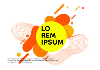 Dynamic yellow and orange abstract geometric shapes on white background