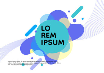 Modern abstract background with dynamic shapes and placeholder text