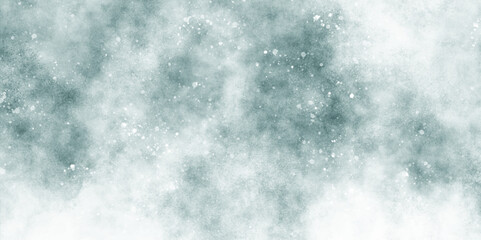 Blue watercolor painting on winter seasonal morning texture, sunshine or sparkling lights and glittering glow winter morning of snow falling background, abstract bokeh glitter background on blue.