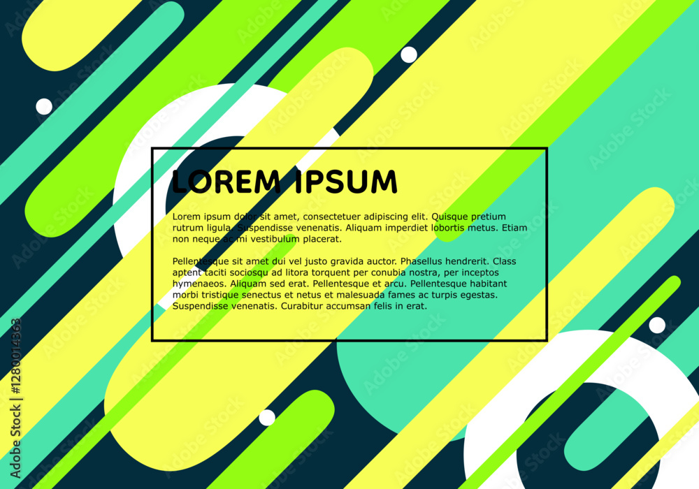 Poster Dynamic abstract background with geometric shapes and sample text block