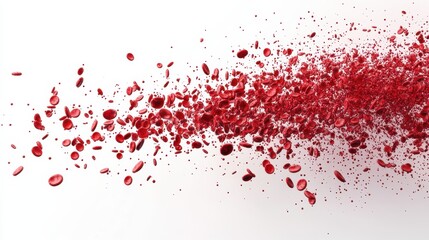 Vivid Red Splashes of Liquid on White Background for Artistic Use