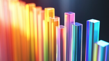 Obraz premium Colorful Transparent Tubes in Vibrant Light Display